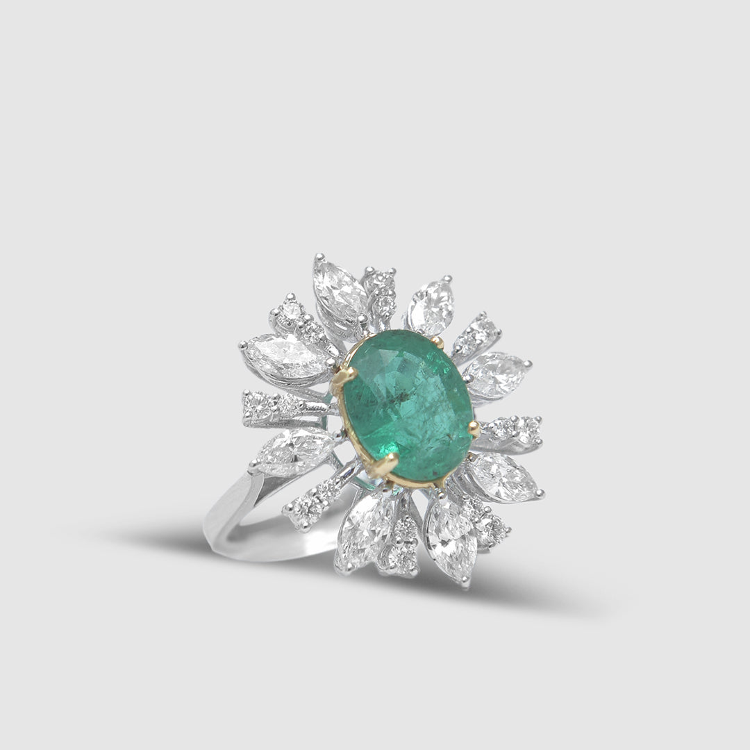 Green Emerald Oval Ring