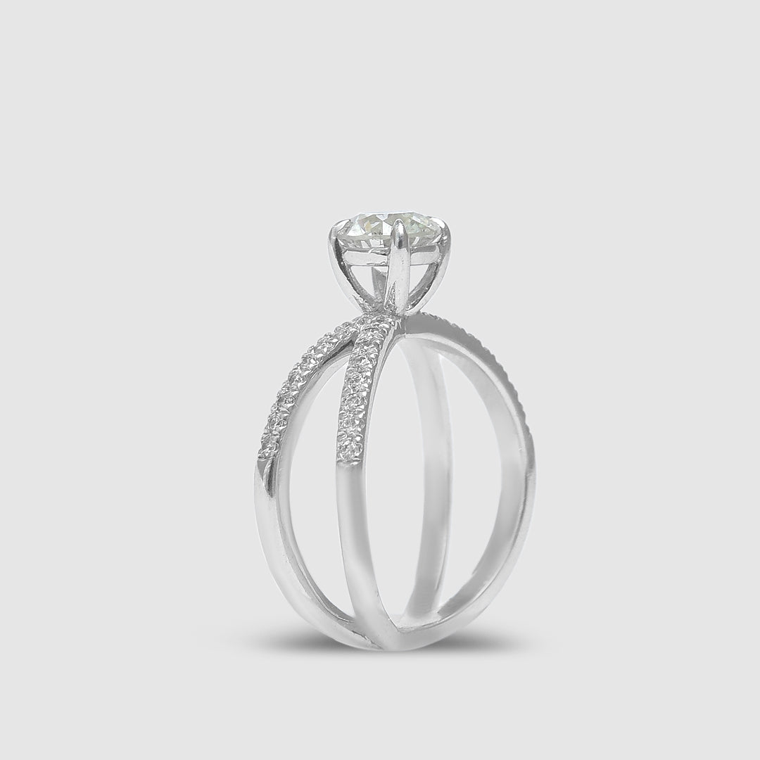 Solitare X Marks Ring