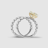 Twin Heart Yellow Diamond Ring