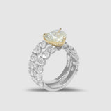Twin Heart Yellow Diamond Ring
