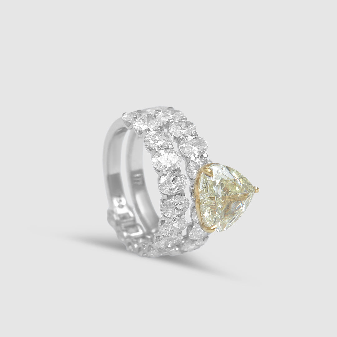 Twin Heart Yellow Diamond Ring