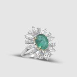 Green Emerald Oval Ring