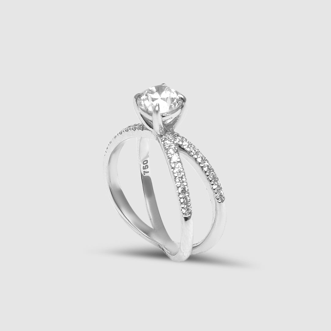 Solitare X Marks Ring