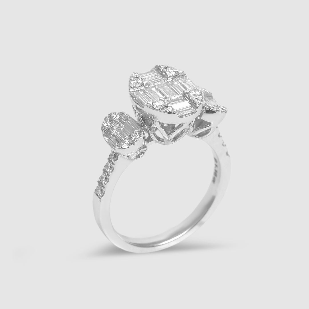 B.G Diamond Cluster Ring
